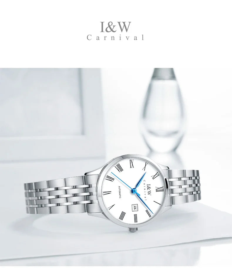 CARNIVAL Brand High-end IW Series Luxury MIYOTA Mechanical Watch for Women Stainless Steel Sapphire Mirror Automatic Watches