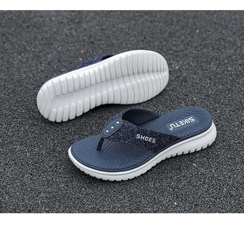 Summer Shoes Women Beach Slippers Fashion Holiday Slippers Flip Flops Thick Sole Soft Casual Ladies Footwear Big Size A3425