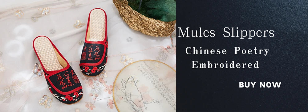 Veowalk Flowers Embroidered Women Flannel Cotton Mules Slippers Close Pointed Toe All Season Leisure Ladies Comfort Flat Shoes