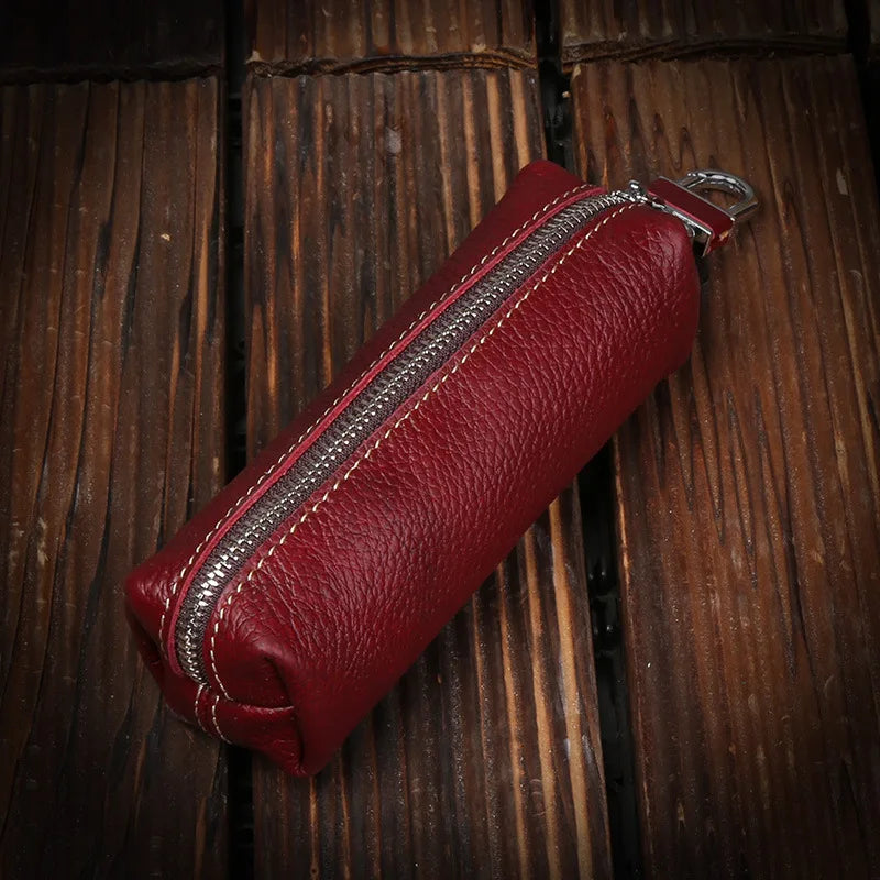 EISIPURI Genuine Cow Leather Men Women Key Bag Small Business Kay Case Women Housekeepers Wholesale purse keychain wallet