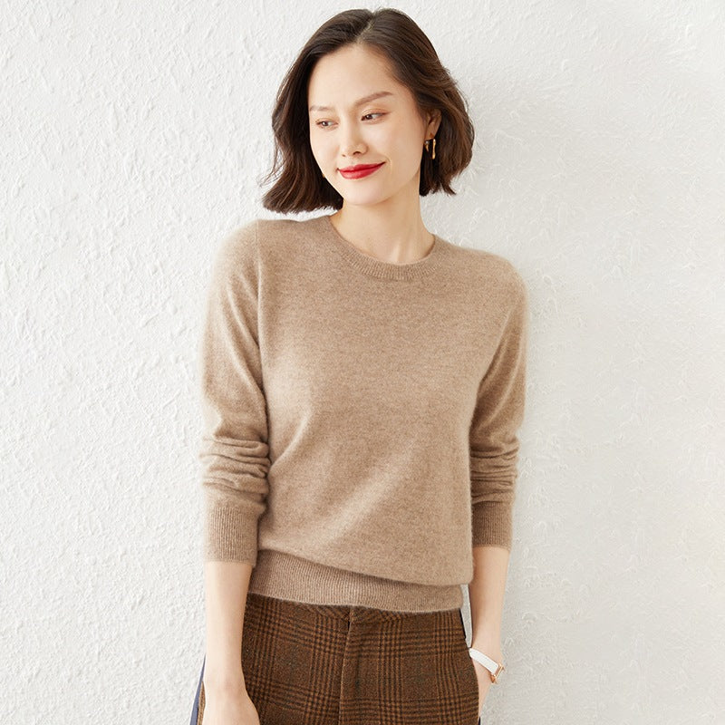 Autumn Winter Women's Sweater O-neck Cashmere Solid Pullovers Slim Bottoming Shirt Long Sleeve Casual Basic Pull Femme Sweater