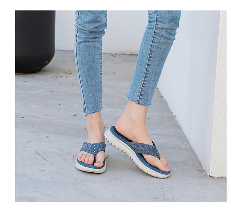 Summer Shoes Women Beach Slippers Fashion Holiday Slippers Flip Flops Thick Sole Soft Casual Ladies Footwear Big Size A3425