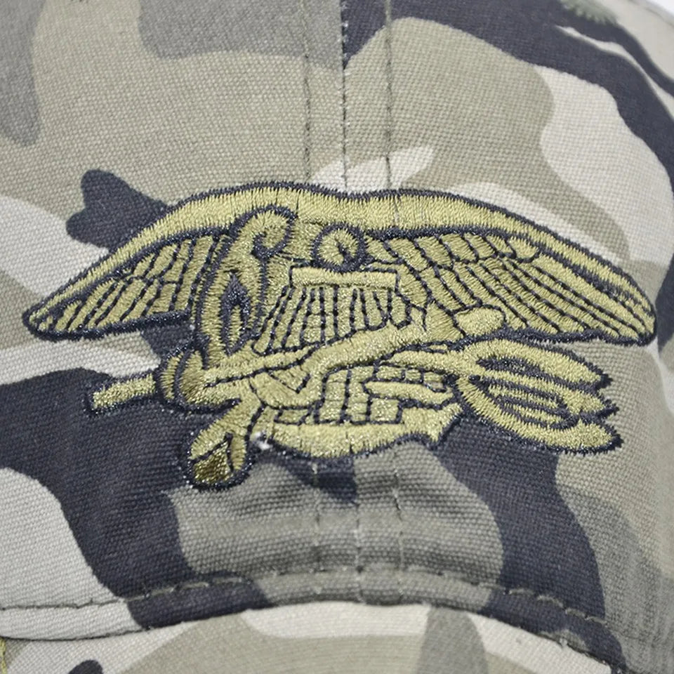 High quality SEALs Cap Mens embroidery Baseball Caps Brand USA Army Camouflage Hat Snapback Caps Cotton Adjustable hat BAZAARHUBO