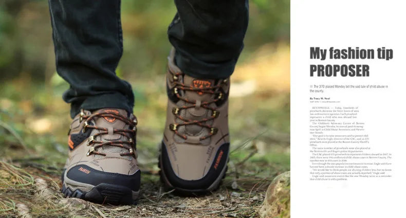 Brand New Spring Autumn Men Work Casual Shoes Men Outdoors Leather Round Toe Sneakers Men Climbing Hiking Shoes Big Size 39-47