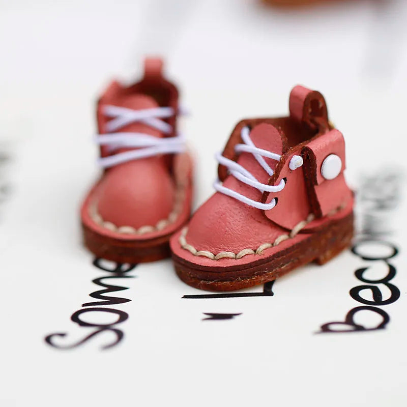 OB11 Doll Shoes Fashion Cowhide Boots Shoes for GSC, YMY, Obitsu 11, 1/12bjd Doll Accessories
