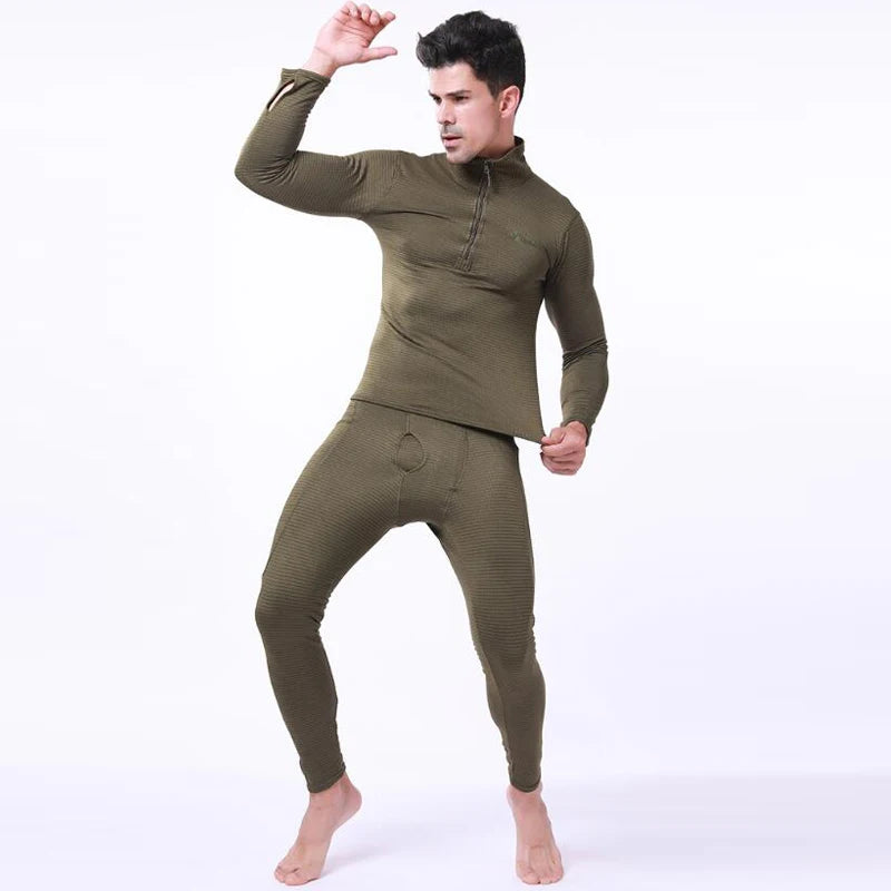 ESDY Fleece Thermal Underwear Men Autumn Winter Warm Long Johns Fitness Sports Compression Breathable Leggins Thermo Tracksuit