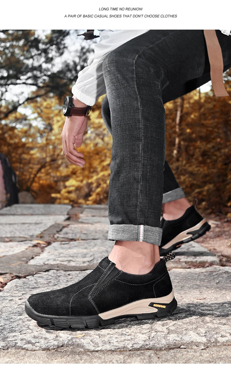 Brand Men's Shoes Genuine Leather Casual Shoes Outdoor Men's Breathable Sneakers Suede Original Men's Moccasins Loafers Sneakers