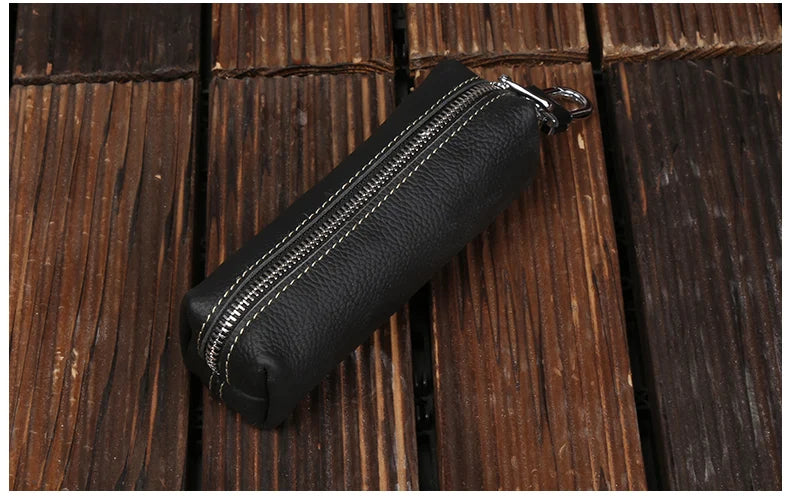 EISIPURI Genuine Cow Leather Men Women Key Bag Small Business Kay Case Women Housekeepers Wholesale purse keychain wallet
