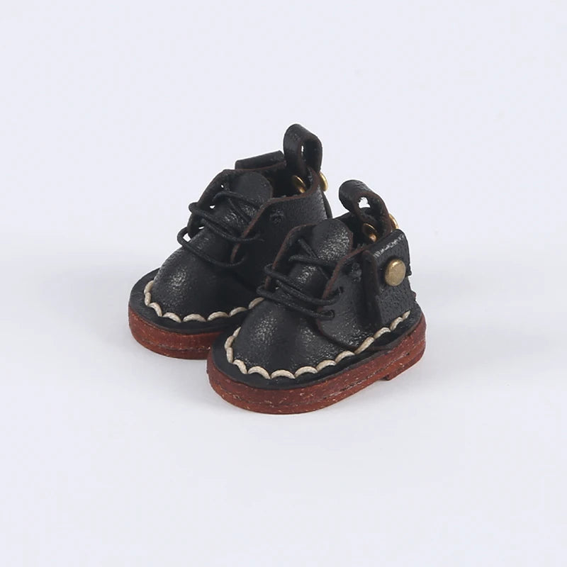 OB11 Doll Shoes Fashion Cowhide Boots Shoes for GSC, YMY, Obitsu 11, 1/12bjd Doll Accessories