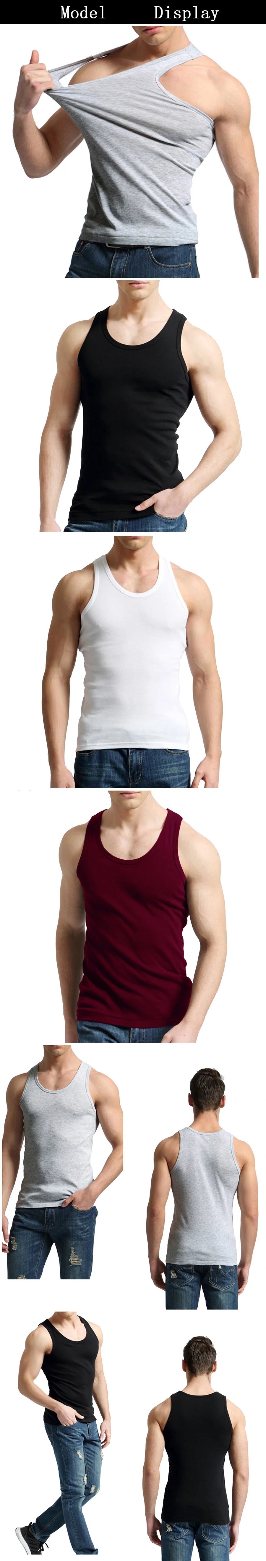 Tank Tops Men Fitness Cool Summer 100% Cotton Vest Male Sleeveless Tops Gym Slim Casual Undershirt Mens Gift 10 Colors 1PCS