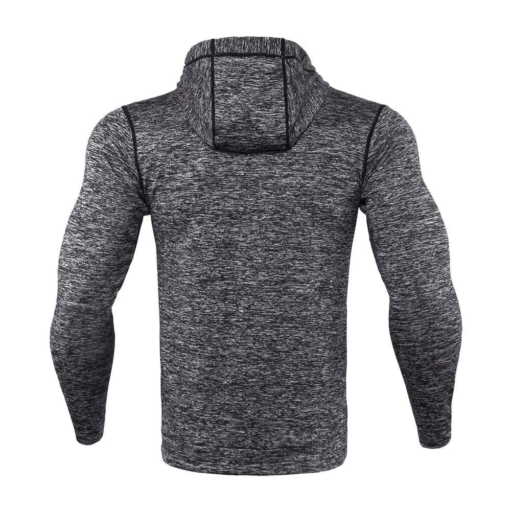 New Mens Running Jackets Fitness Sports Coat Hooded Tight Hoodie Gym Soccer Training Run Jogging Jackets Reflective Zipper Shirt