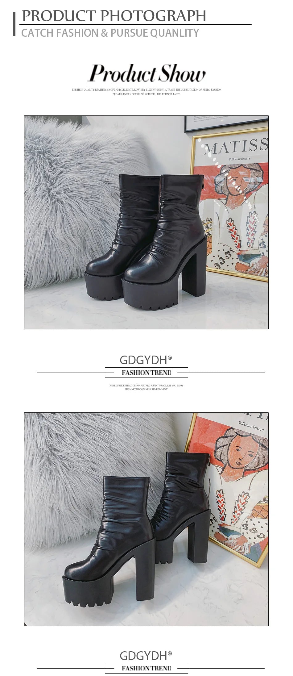 Platform Gothic Ankle Boots | Women's High Heel Short Boots