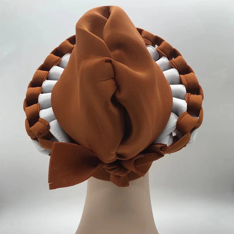 2022 Fashion African Turbans for Women Ready to Wear Auto Gele Headties Nigerian Aso Oke Head Wraps for Traditional Wedding