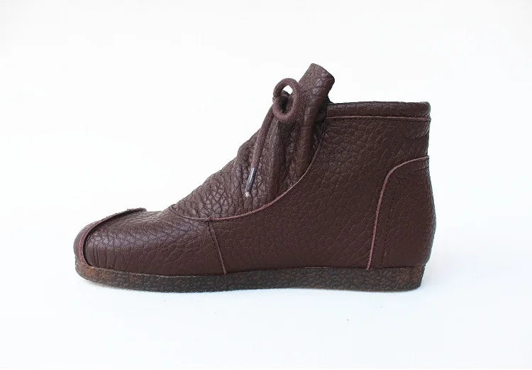 Careaymade-Genuine leather women's boots Fashion retro warm Oversized shoes cow leather Pure handmade ankle boots Casual boots