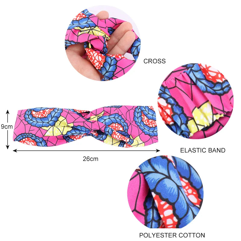 African Print Stretch Bandana Head Wrap Long Scarf Satin Floral Ankara Dashiki Women Party Turban Headwear Cap Hair Accessories