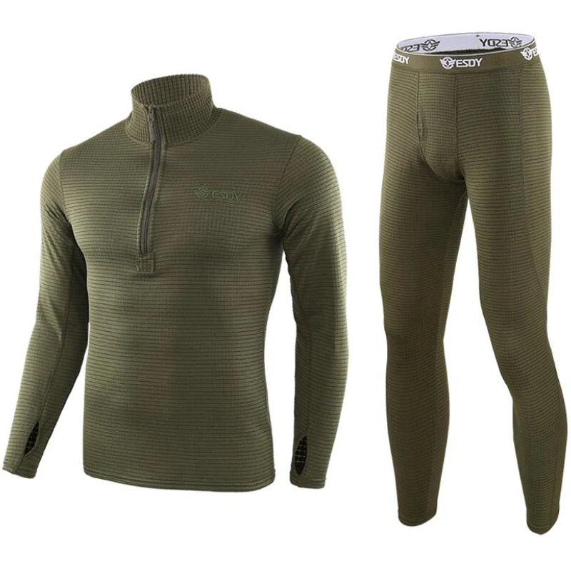 ESDY Fleece Thermal Underwear Men Autumn Winter Warm Long Johns Fitness Sports Compression Breathable Leggins Thermo Tracksuit