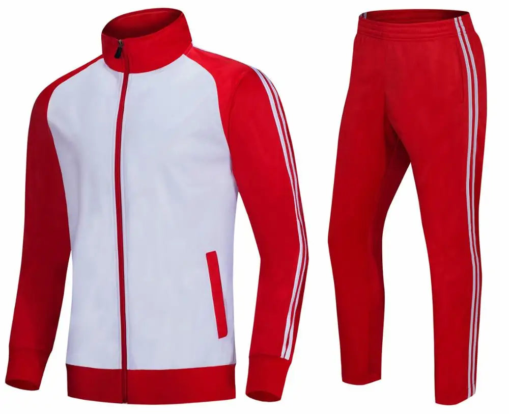Winter velvet Running sets Jacket with pants Men kids Gym Fitness Workout Sportswear soccer football Hooded Jogging Sports sets