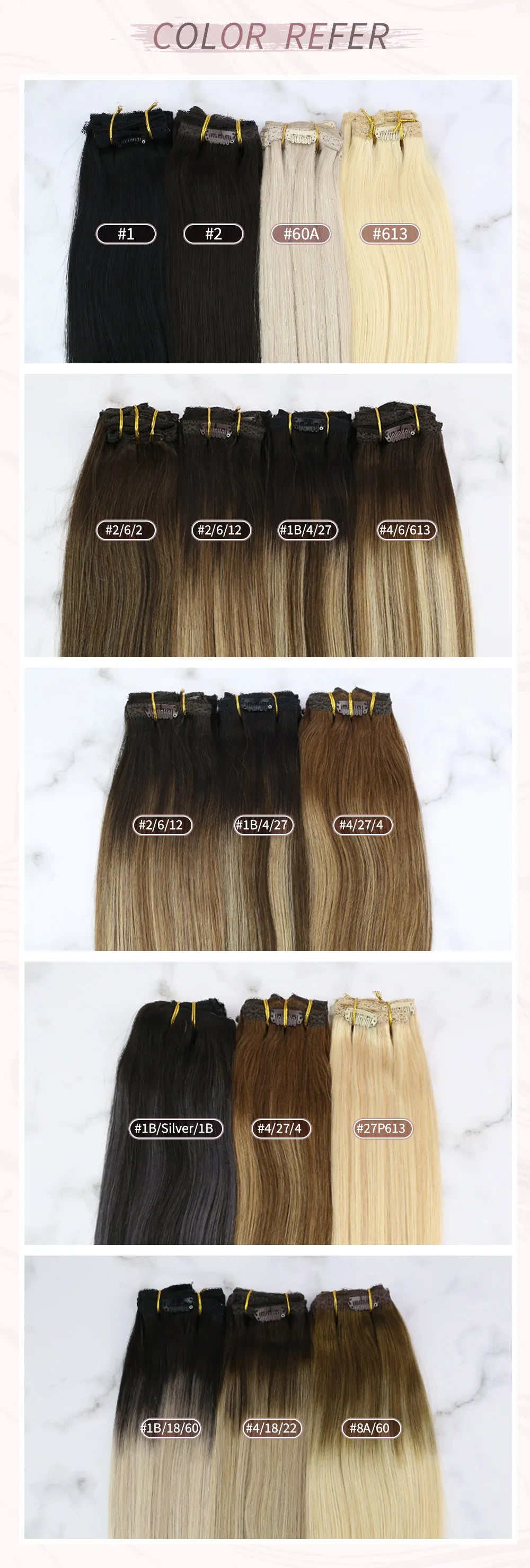 Ugeat Clip In Human Hair Extensions Blonde Color Seamless Invisible Full Head Balayage Soft Remy Hair Extensions For Salon