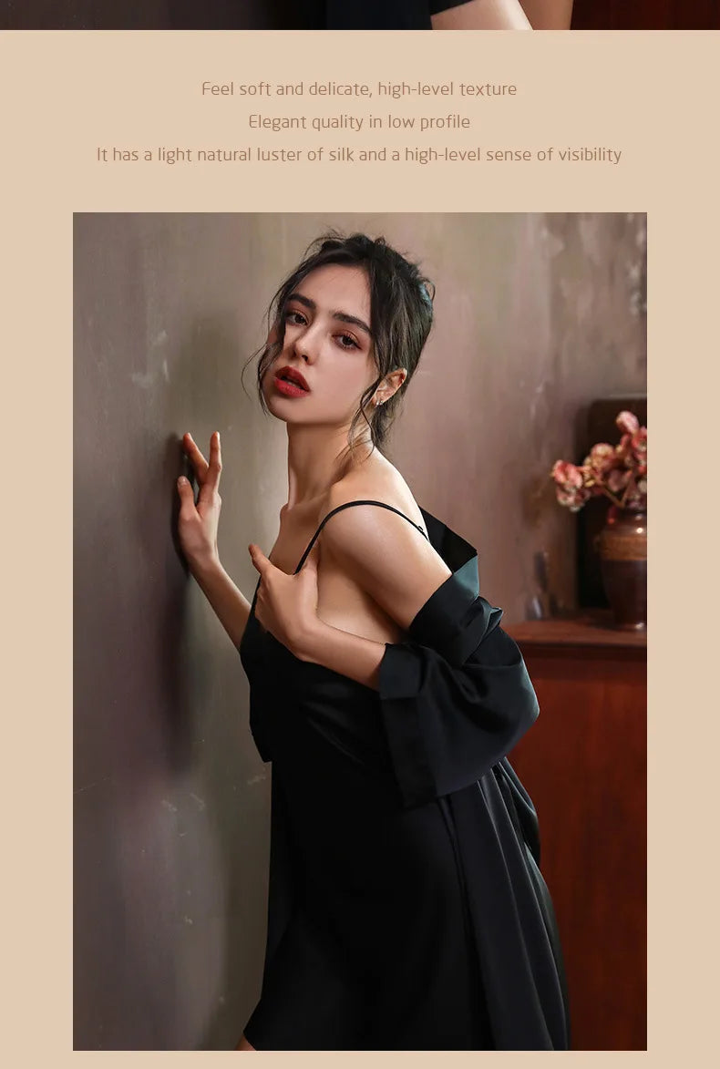 Nightgowns Women Soft V-neck Satin Sleeveless Sleepshirts Summer Sexy Sleepwear Lingerie Korean Style Fashion Nightdress Female