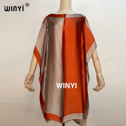 2021Fashionable Kuwait Style silk kaftan dress boho colourful pattern Dashiki African women's Silk Kaftan dress African Clothing