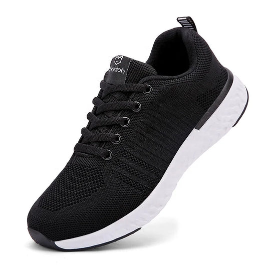 Black Knitting Ladies Sport Running Shoes Women Sneakers