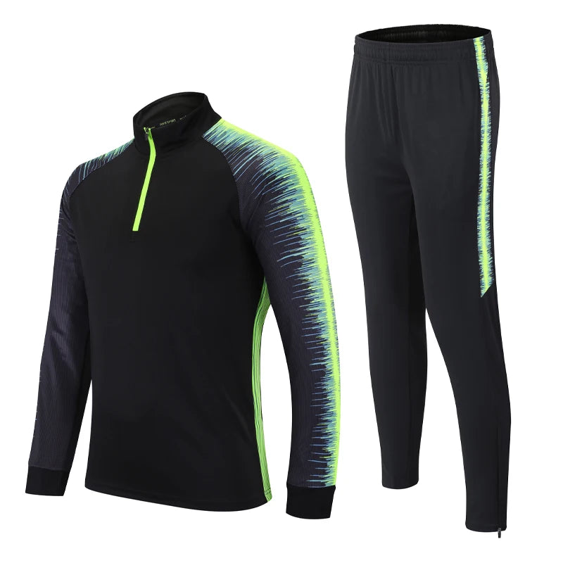 Men's Sports Set Running Gym Autumn Long Jerseys Pants Print Quick Dry Jogging Sportswear Basketball Uniform Training Tracksuit