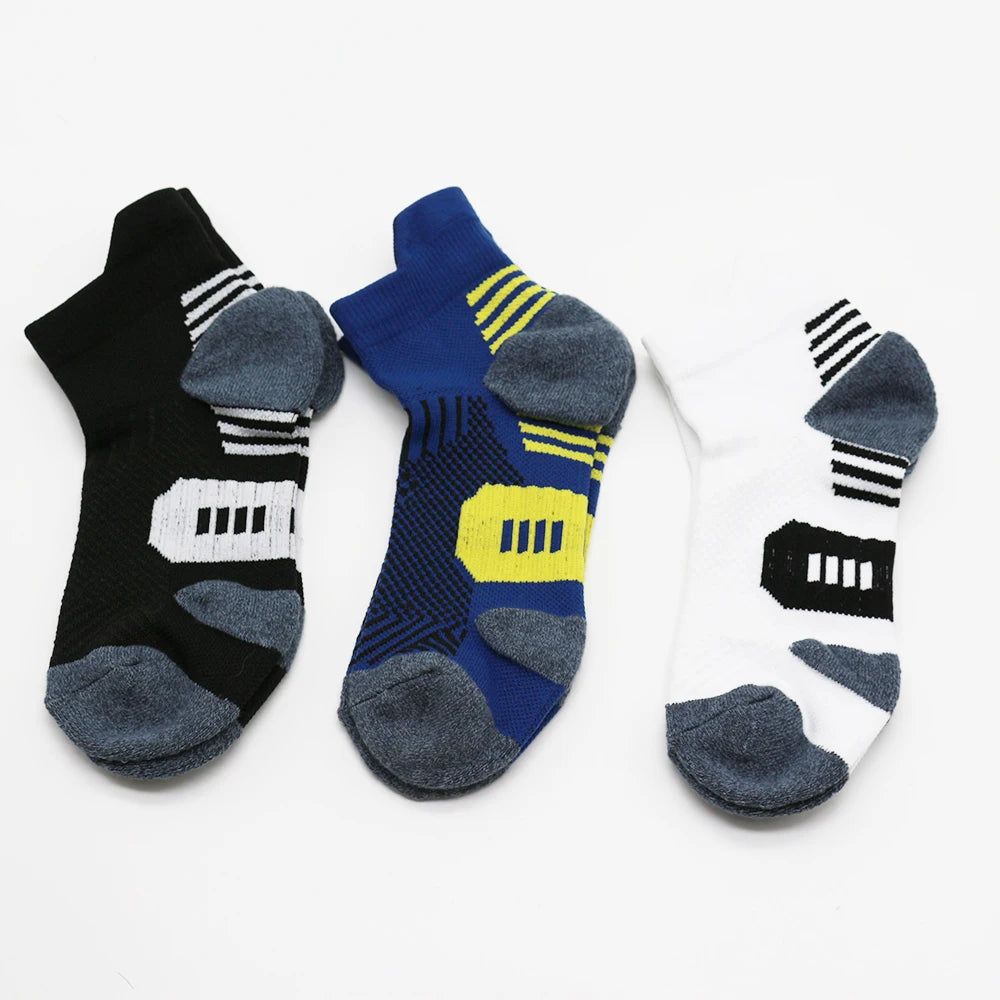 5Pairs New Spring Men's Socks AnkleThick Knit Sports Sock Outdoor Fitness Breathable Quick Dry Wear-resistant Short Running Sock