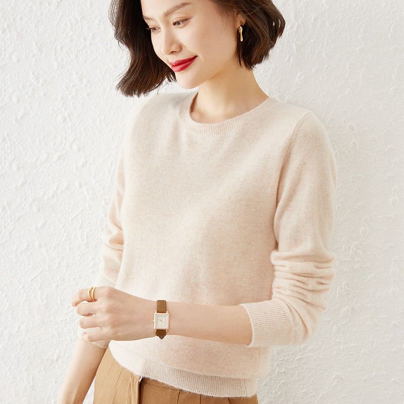 Autumn Winter Women's Sweater O-neck Cashmere Solid Pullovers Slim Bottoming Shirt Long Sleeve Casual Basic Pull Femme Sweater