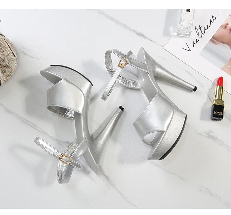 2022 Stripper Pole Dance Shoes High Heels Women Sexy Show Shoes Party Club 13 15 17CM Sandals Platform High-heeled Shoes Wedding