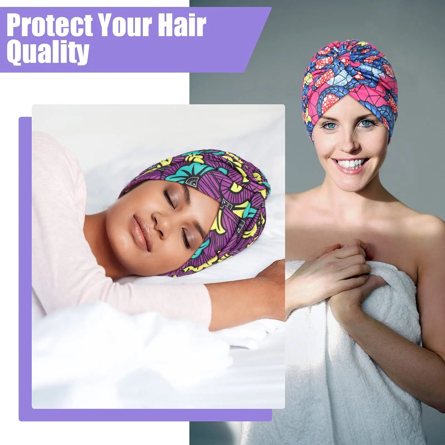 2022 New Print African Headtie Turban Cap Soft Stretch Twisted Pleated Beanie Head Wrap for Women Chemo Bonnet