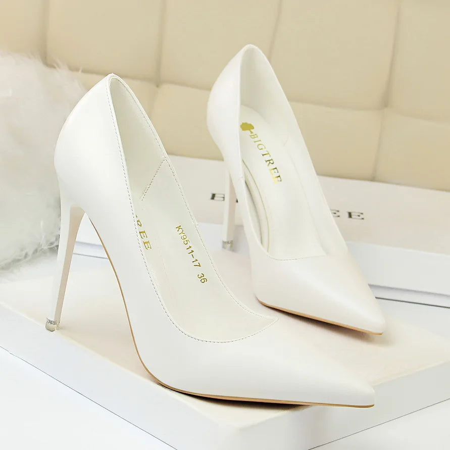 2023 Women 7.5cm 10.5cm High Heels Pumps Lady Wedding Bridal Scarpins Stripper Low Heels Plus Size Fetish Party Blue Pink Shoes