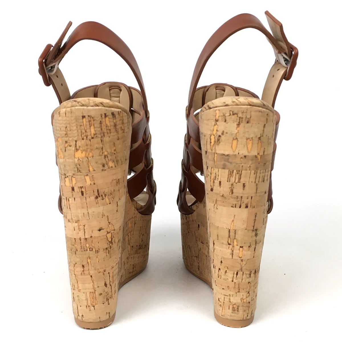 Women’s Cork Wedge Slingback Sandals – Peep Toe Cross Strap Summer Casual Shoes, Comfortable