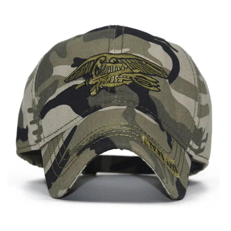 High quality SEALs Cap Mens embroidery Baseball Caps Brand USA Army Camouflage Hat Snapback Caps Cotton Adjustable hat BAZAARHUBO