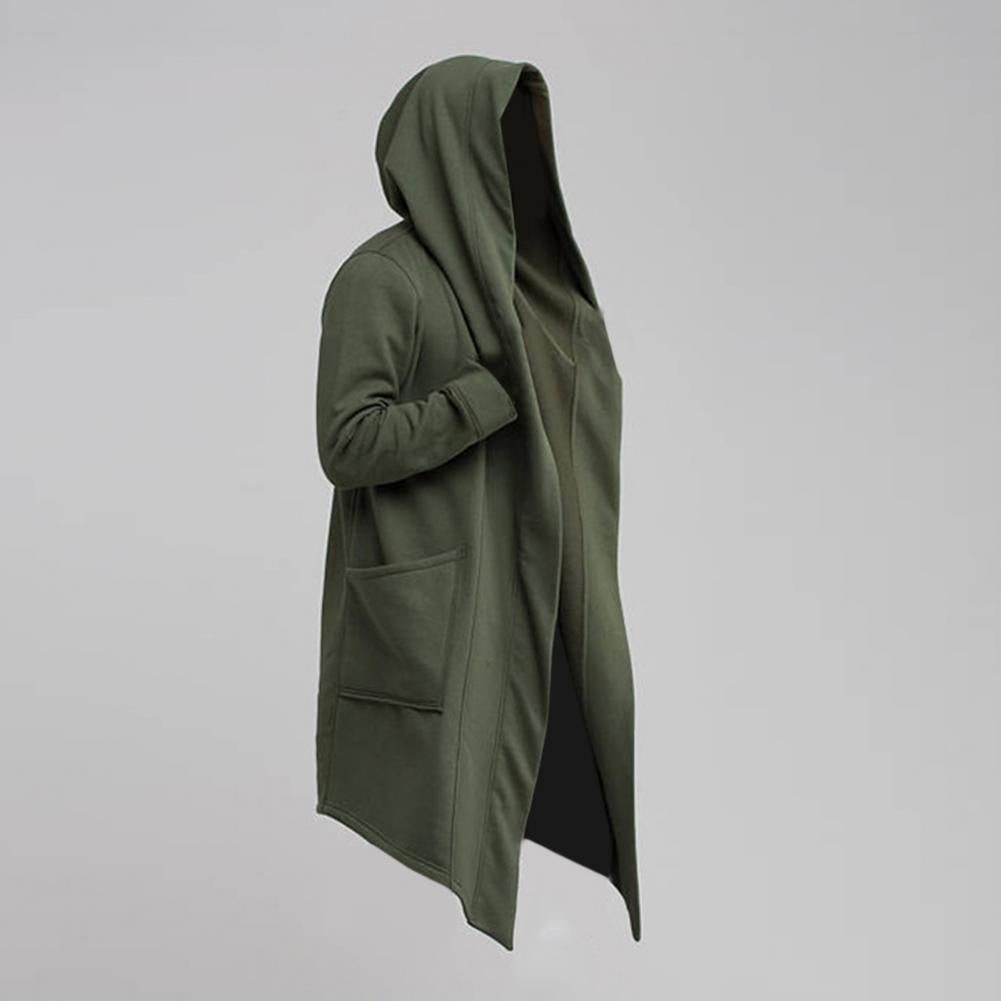 Men Coat Gothic Hooded Sweatshirts Black Gown Hip Hop Mantle Hoodies Fashion Open Jacket Long Sleeves Cloak Halloween Coats
