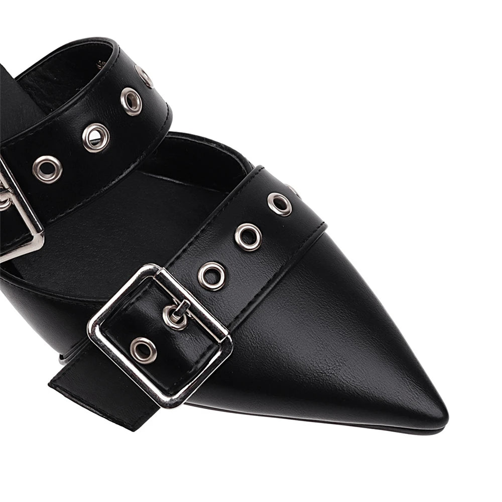 2025 Spring New Women Gladiator Pump Thin High Heels Pointed Toe Ankle Strap Buckle Party Ladies Sandals Shoes Zapatos Mujer
