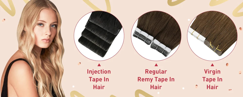 Moresoo Tape in Human Hair Extensions 26Inch 28 Inch Glue on Natural PU Remy Blonde Hair Black Pieces for Women Straight Hair