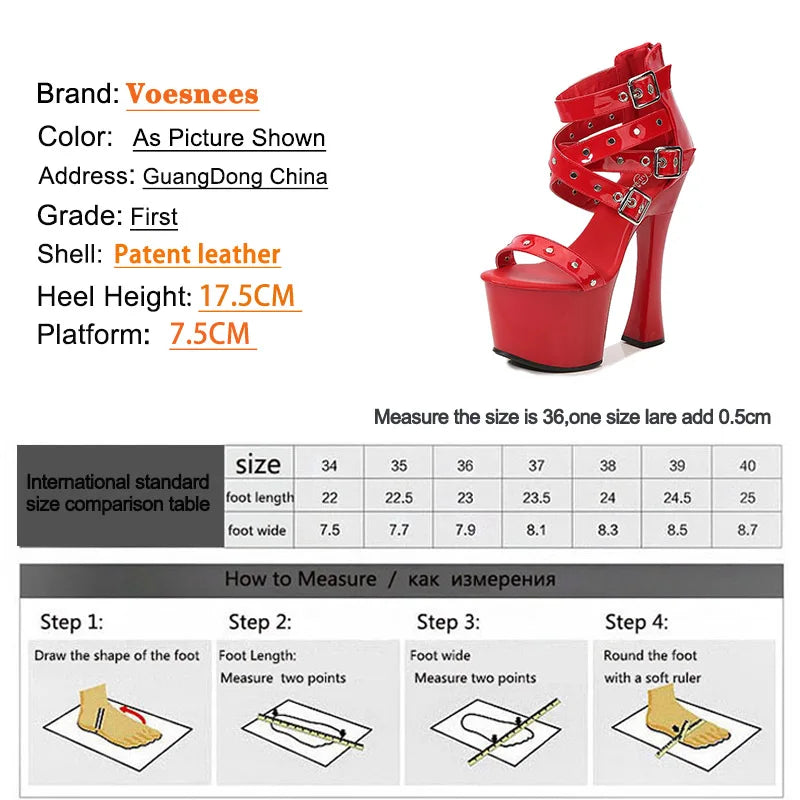 Summer Night Club Women Rivets Sandals 2021 New Thick High Heel Platform Lady Open Toe High Heels Fashion Belt Buckle Zip Shoes