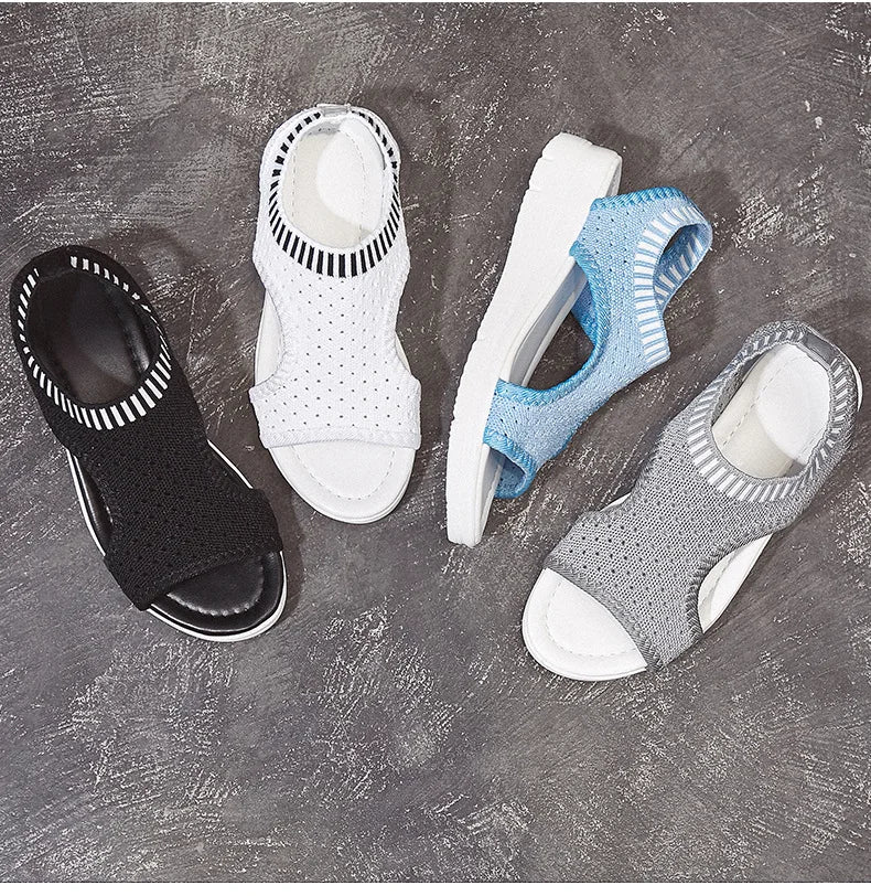 Sandals women summer  new open toed flat Roman women sandals flying woven hollow platform sports sandals flat sandals2021