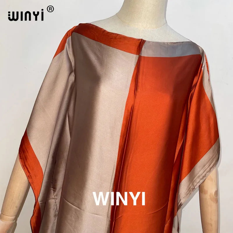 2021Fashionable Kuwait Style silk kaftan dress boho colourful pattern Dashiki African women's Silk Kaftan dress African Clothing