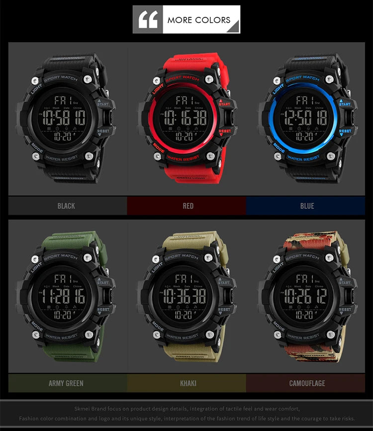 SKMEI Top Brand Outdoor Sport Smart Watch Men Multifunction Fitness Watches 5Bar Waterproof Digital Watch reloj hombre 1227/1384