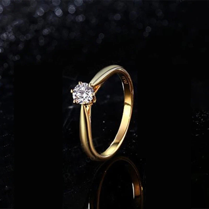Classic Wedding Rings For Women Forever Simple Six Claws Zirconia Fashion Solitaire Engagement Marriage Gift Ring Jewelry KCR033