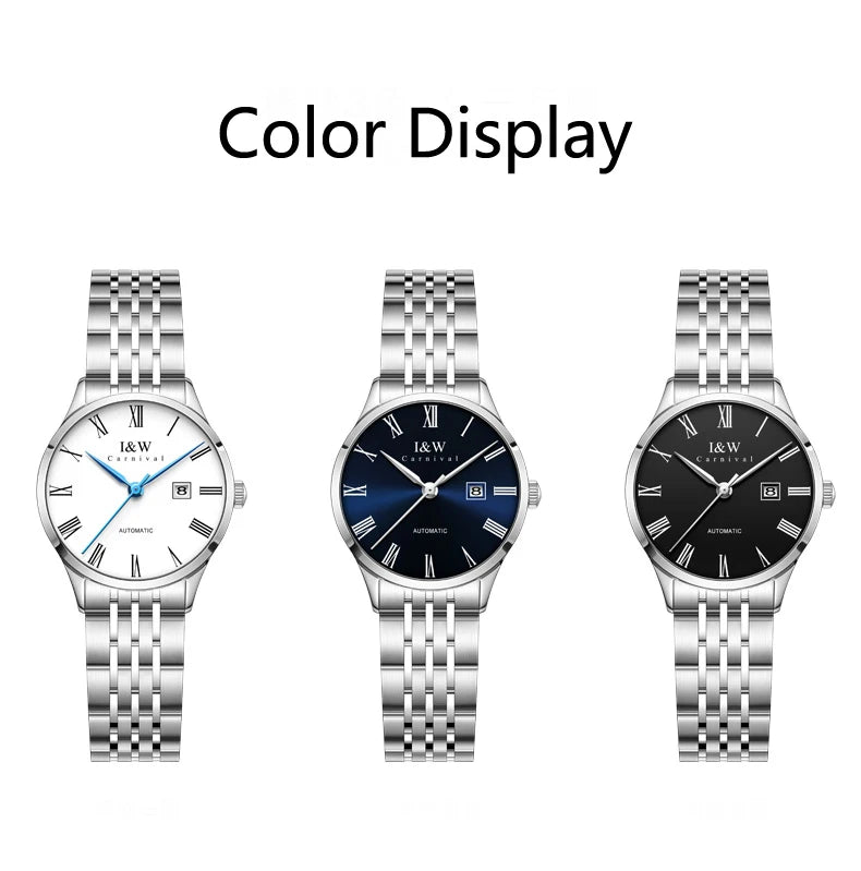 CARNIVAL Brand High-end IW Series Luxury MIYOTA Mechanical Watch for Women Stainless Steel Sapphire Mirror Automatic Watches