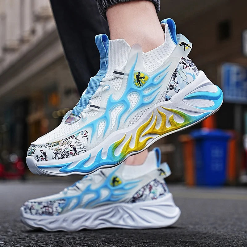 2023 New Tide Shoes for Mens Fashion Sneakers Non-slip Lightweight Running Shoes Outdoor Ankle Shoes Plus Size Men Sneakers