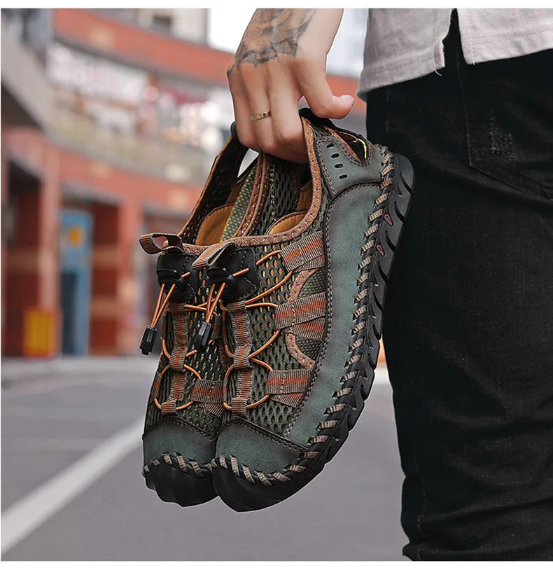 Hot Sale Summer Men's Sandals Outdoor Non-slip Men's Beach Sandals Handmade Genuine Leather Men's Shoes Fashion Men Sneakers
