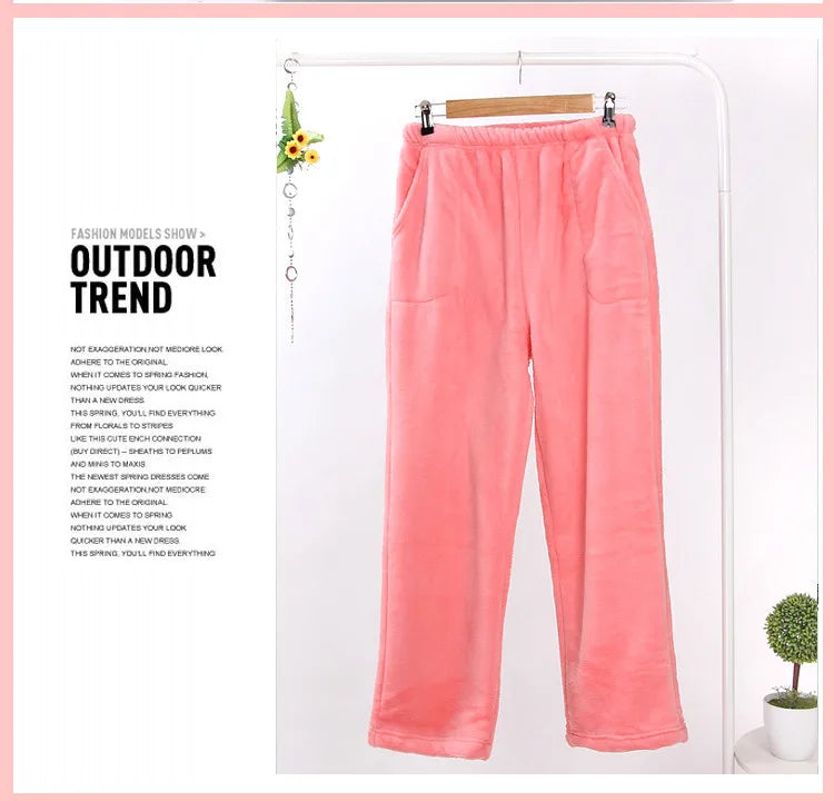 Fdfklak M-XXL Large Thicken Warm Women's Trousers Winter Flannel Pants For Pajama Bottoms Multiple Styles Couple Lounge Wear
