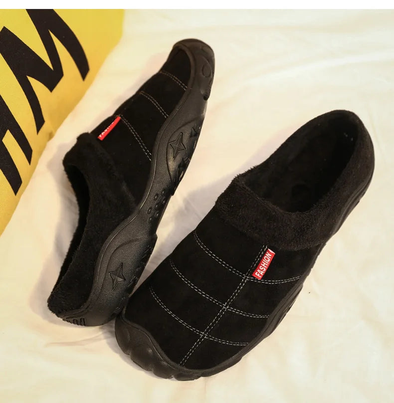 Winter Men Plus Size Leisure Indoor Plush Slippers Home Cotton Shoes Warm House Shoes Room Unisex Pantofole Peluche Invernali 48