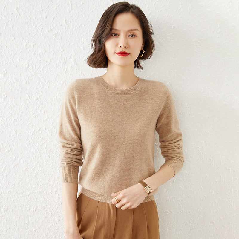 Autumn Winter Women's Sweater O-neck Cashmere Solid Pullovers Slim Bottoming Shirt Long Sleeve Casual Basic Pull Femme Sweater