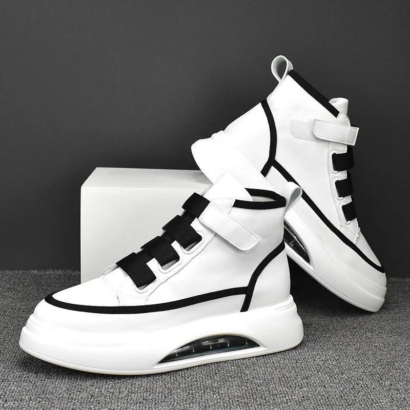 New Explosive Men's Shoes Mesh Surface Breathable Sports Leisure Running Shoes Thick Soles Increase Daddy Shoes