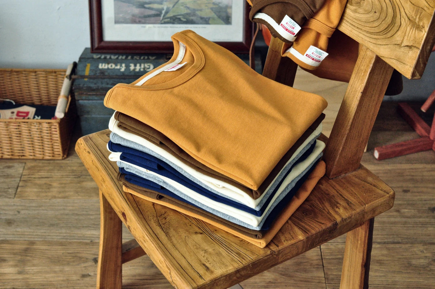 Saucezhan Tops & Tees Men's T-shirt Summer Short Sleeve 5 Colors Pure Cotton  Anti-deformation Double-woven fabric 340g