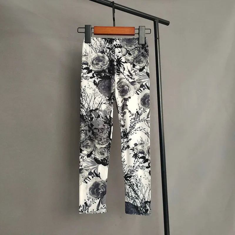 Children Kids Baby Girls Leggings Autumn Print Flowers Cartoon Leopard Pattern Girl Pants